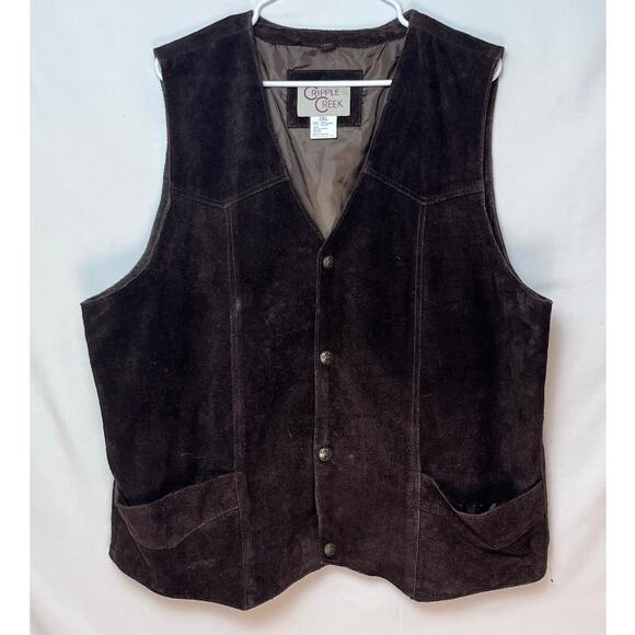 Cripple Creek Men's Size 2XL Brown Suede Snap Up Cowboy Western Vest - Picture 1 of 5